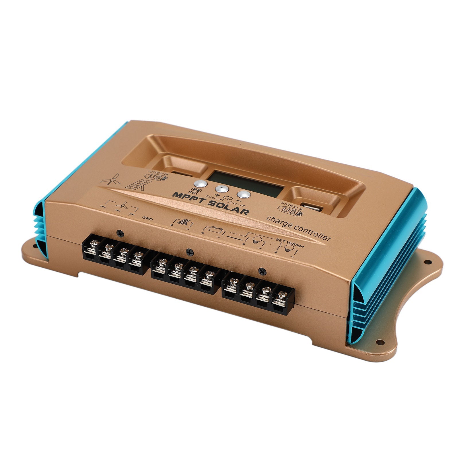 12V to 60V 60A MPPT Hybrid Wind Solar Charge Controller with Dual USB Panel Interface