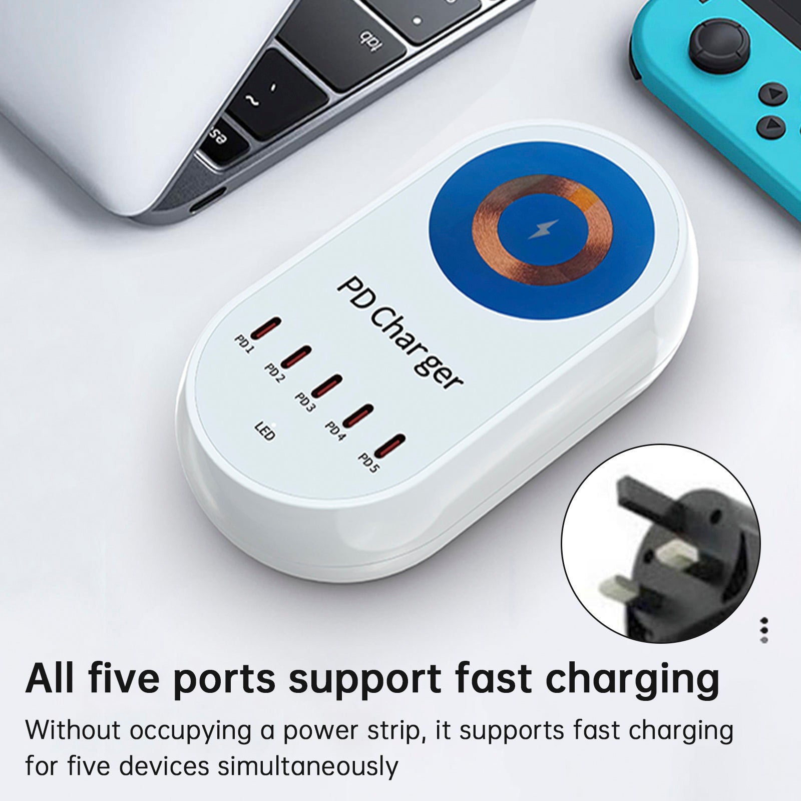 140W Magnetic Wireless Fast Charging Station PD100W for Laptops and Smartphones