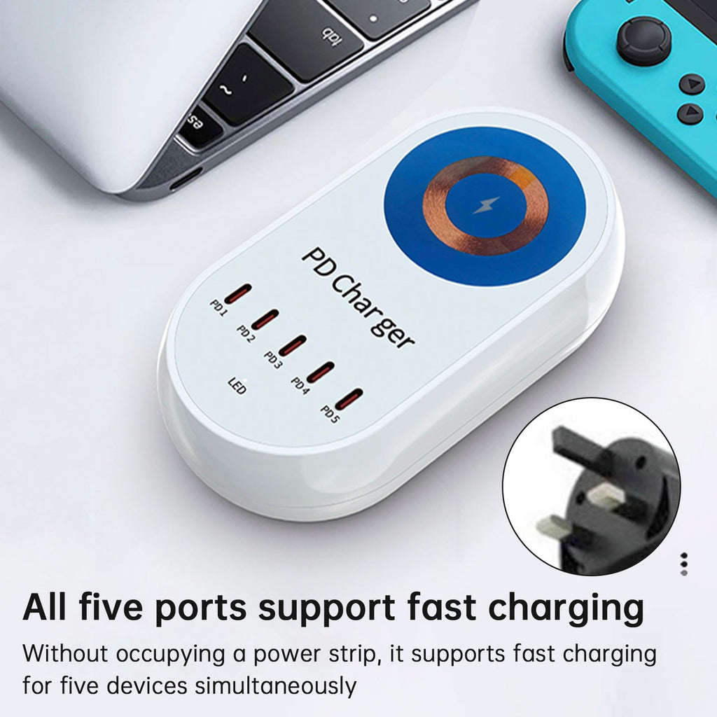140W PD100W Magnetic Wireless Laptop and Phone Fast Charger Station