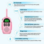 2 Pack Children's 22 Channel Two Way Walkie Talkies with 3 KM Handheld Radio Range