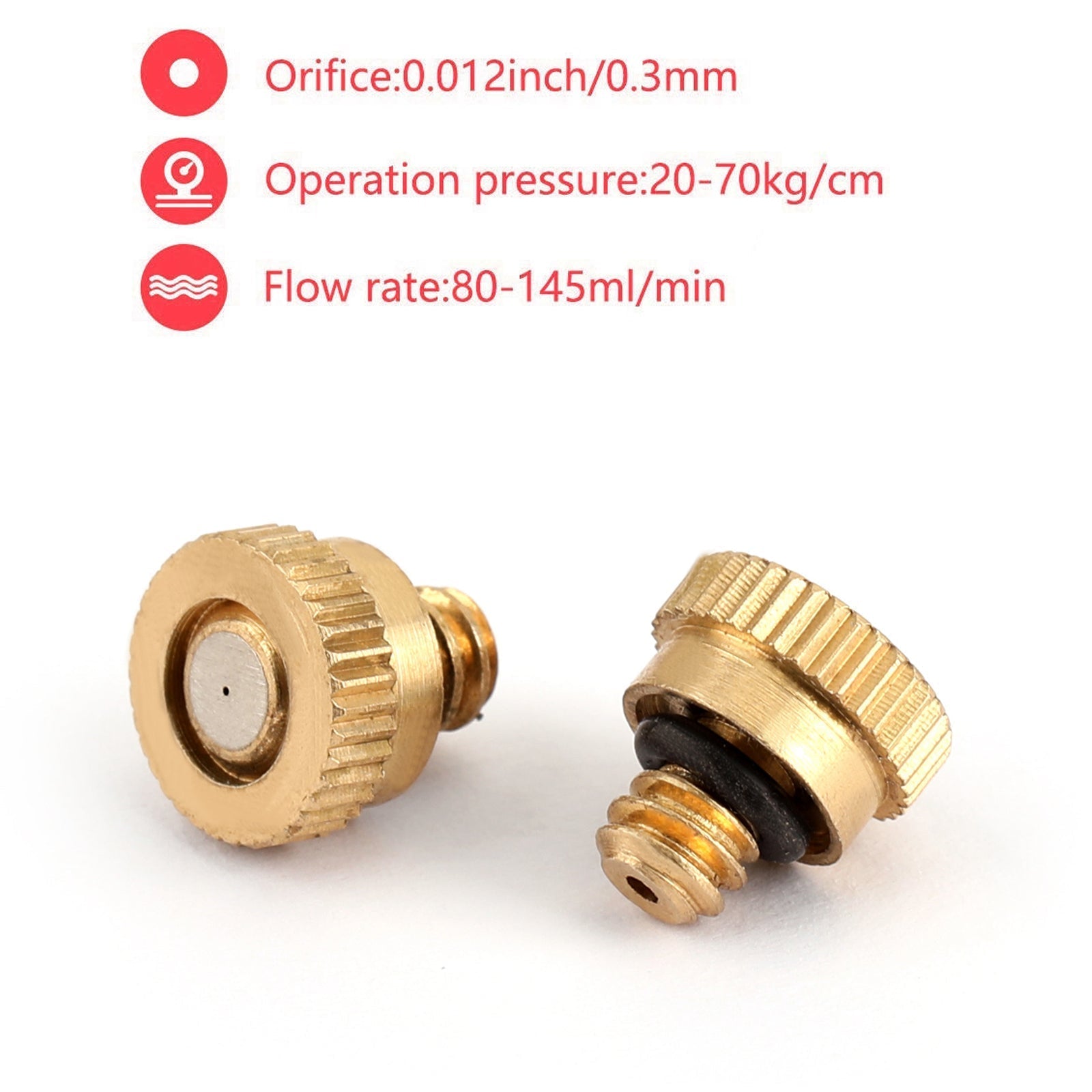 0.012" Brass Cooling System Mist Nozzles Water Sprayer 20/50 Pack