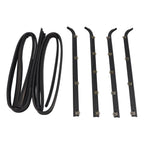 Ford Truck F150 Front Door Window Weatherstrip 4-Piece Sweep with 2-Piece Seal Belt Kit 1987-1996