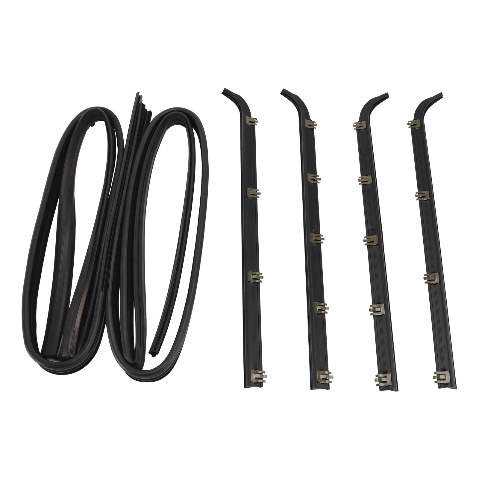 1987-1996 F150 Front Window Seal Belt Weatherstrip 4PC with Door Window Sweep 2PC Seal Kit