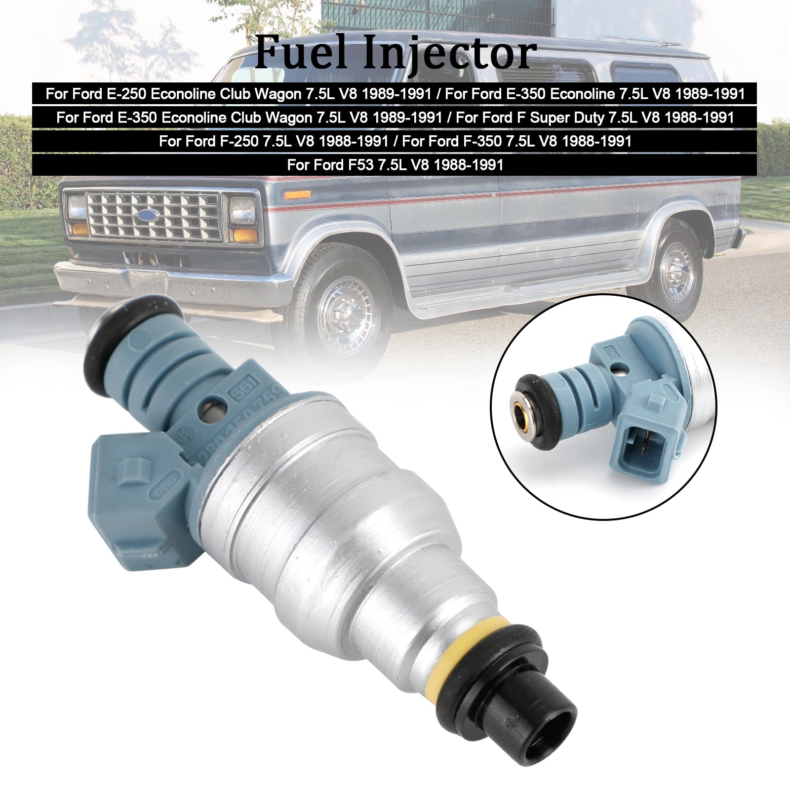 1988-1991 Ford E-Series 7.5L V8 Single Fuel Injector 0280150759 822-11120