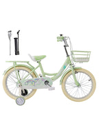 18" Green Girls Bicycle Featuring Auxiliary Wheels, Rear Rack and Cargo Basket