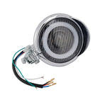 Universal Chrome Motorcycle Headlight Lamp with Color Switch Spotlight Fits 22