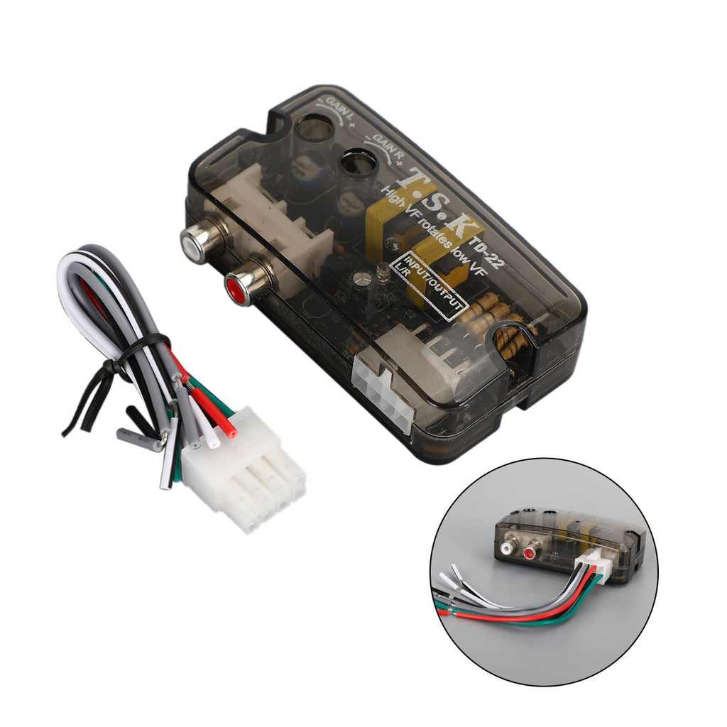RCA Stereo High to Low Level Converter 12V TD-22 Speaker Adapter