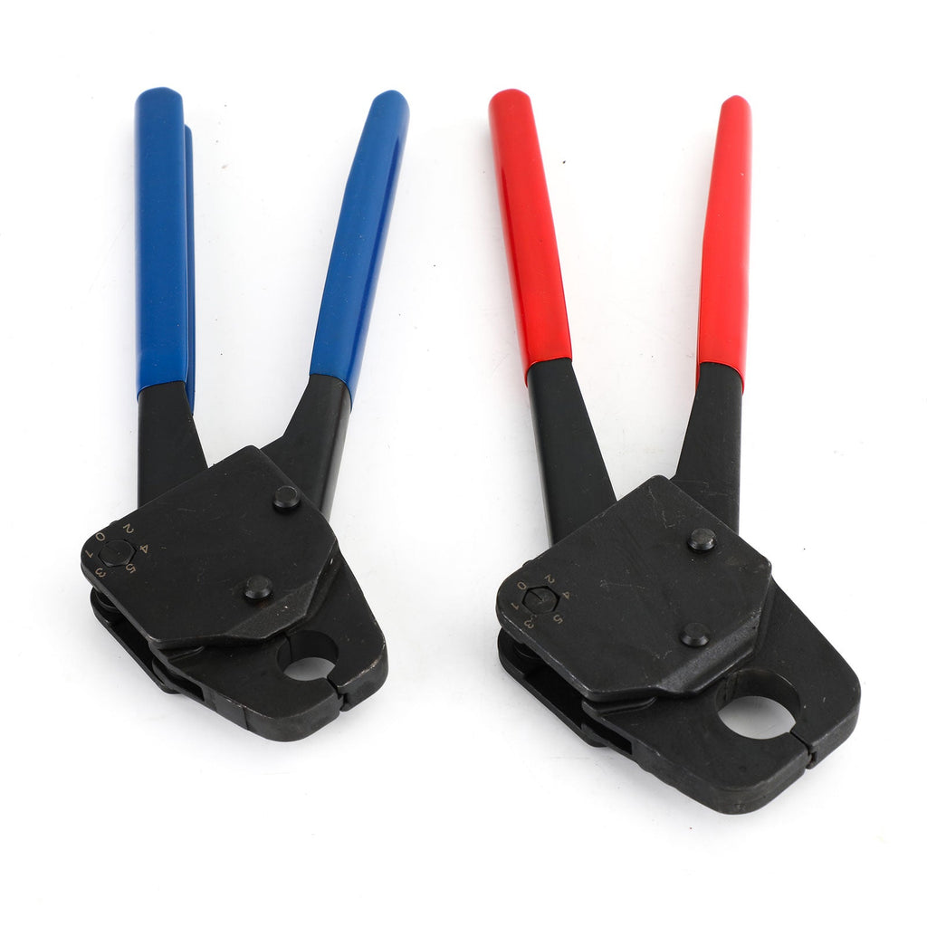 1/2" and 3/4" Pex Crimper Combo Set with Go No-Go Gauge and Angle Tool