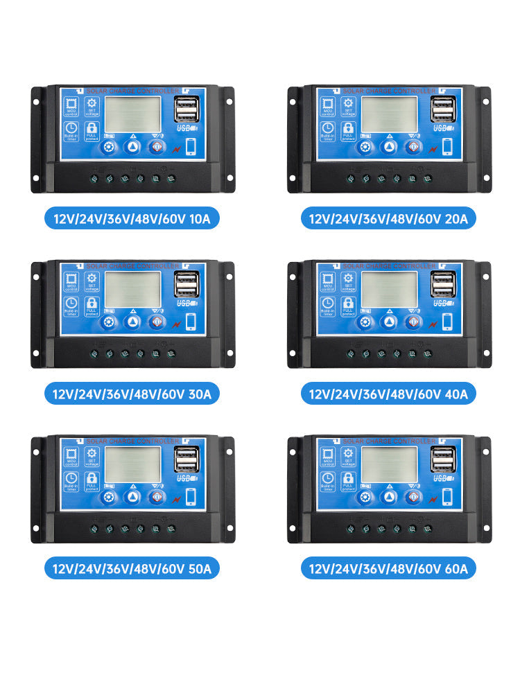 Solar Street Light PWM Controller 12V-60V Display Current 0V Start Charge Control
