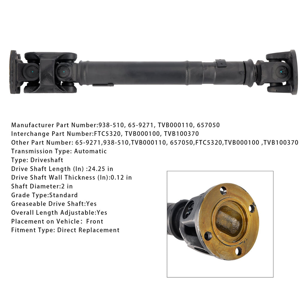 Land Rover Discovery V8 4.0L 2000-2002 Four-Wheel Drive Front Prop Shaft TVB000100