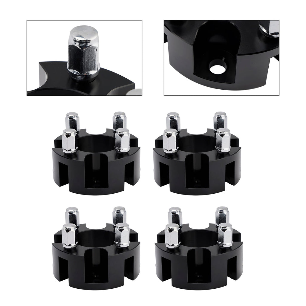 Black Wheel Spacer Kit 2" Lug Nuts Compatible Yamaha EzGo Club Car Golf Carts