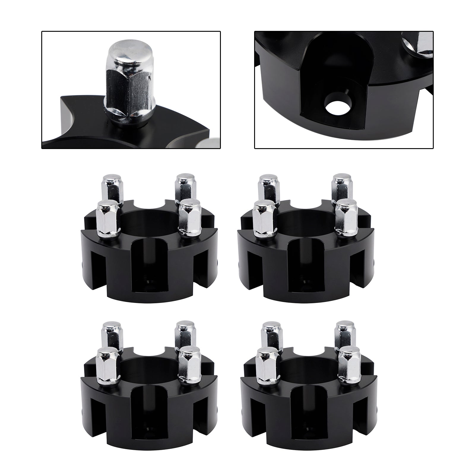 Black Wheel Spacer Kit 2" Lug Nuts Compatible Yamaha EzGo Club Car Golf Carts