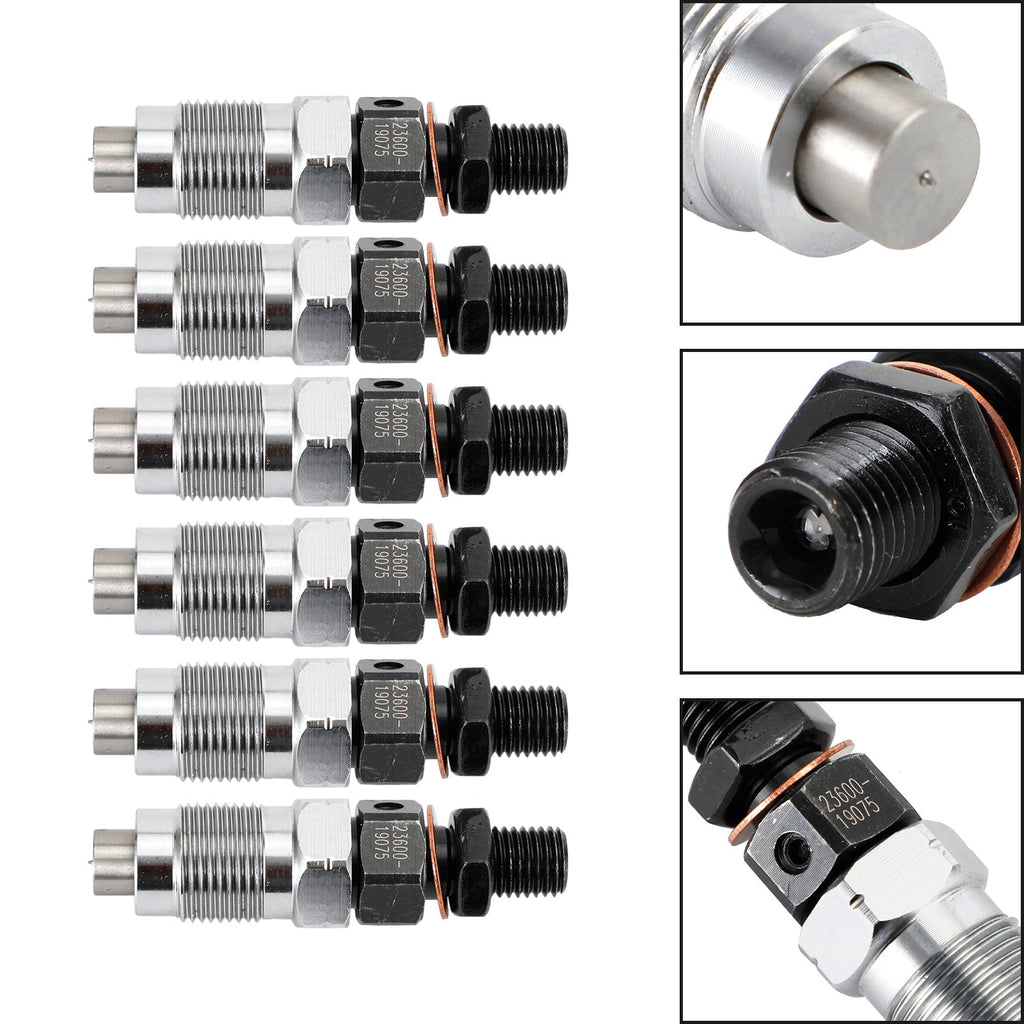Toyota HZJ Series 6-Piece Fuel Injector Set 23600-19075 for 1990-2007 Models