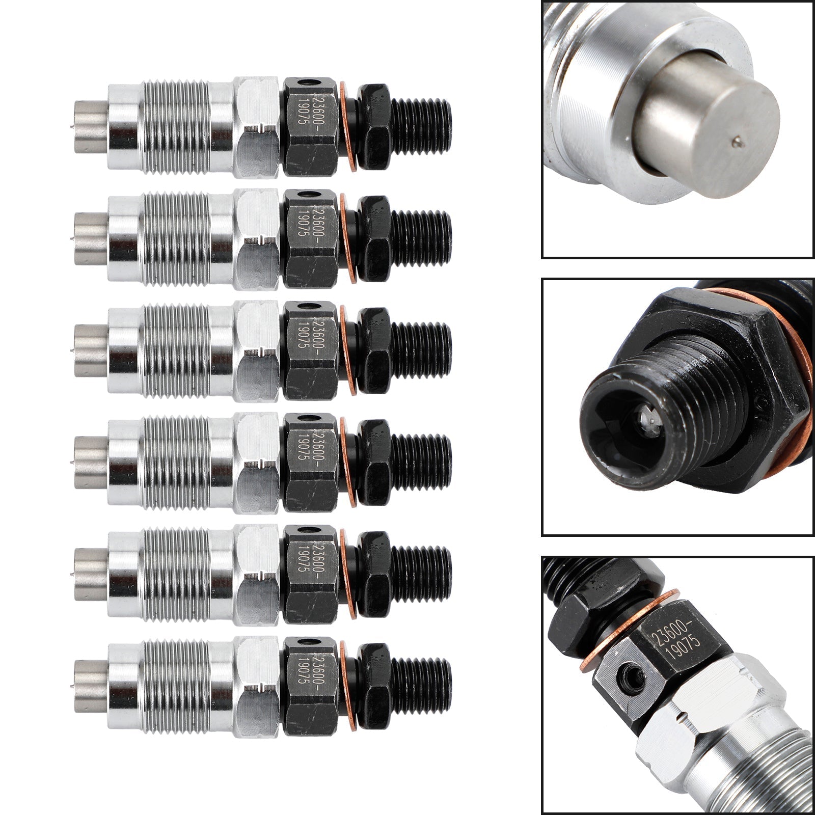 Toyota HZJ Series 6-Piece Fuel Injector Set 23600-19075 for 1990-2007 Models