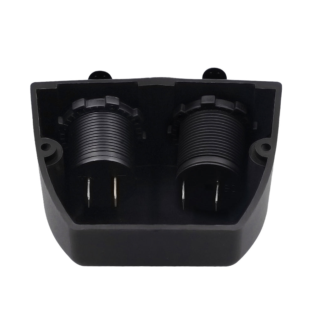12V/24V Dual Socket Cigarette Lighter Charger Panel with 2 Hole Installation for Vehicles and Marine Use