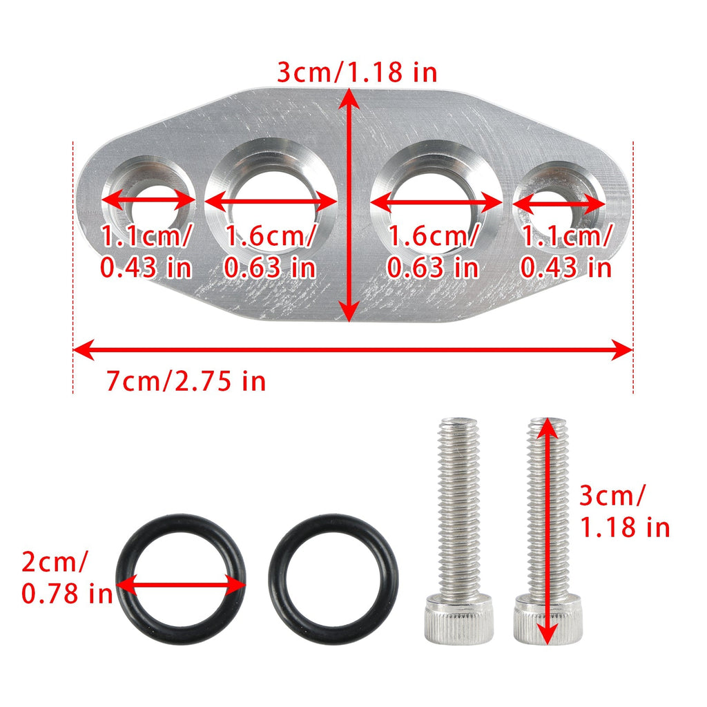 Dual Oil Cooler Adapter Plates -6AN ORB Thread In/Out Ports for LS1 LSX LS2 LS3 LS Engines