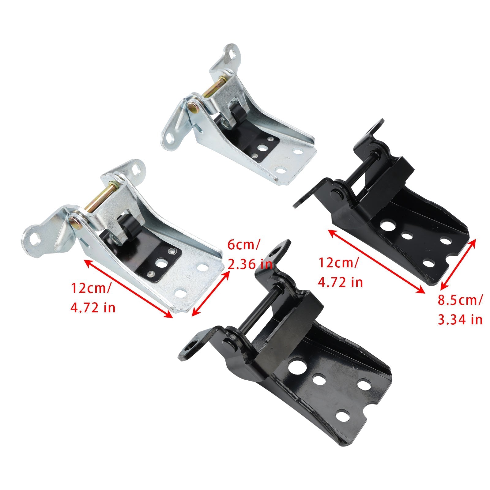 Front Door Hinge Kit 4 Piece Upper Lower for 1980-1996 Ford Bronco F150 Truck FedEx