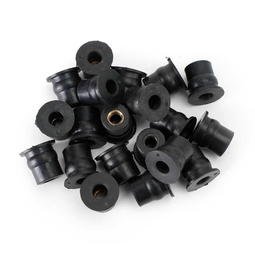 Windscreen Fairing M6 Rubber Well Nuts 20 Count 6mm Wellnut 13mm Hole Fit