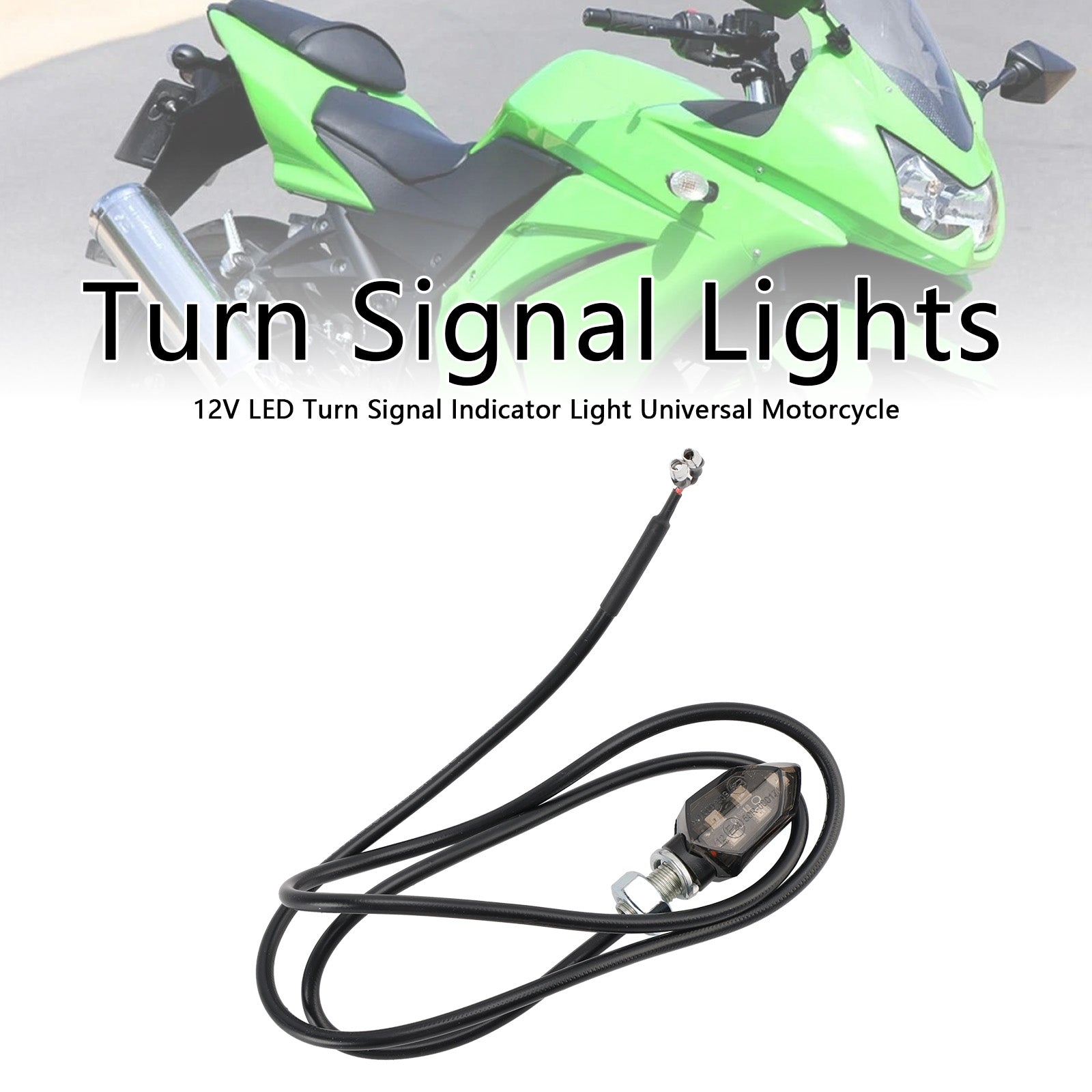 12V LED Turn Signal Indicator Light 8mm Universal Motorcycle For Kawasaki