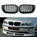 BMW E46 3 Series 4 Door 2002-2005 Front Hood Kidney Grill in Matte Black Finish