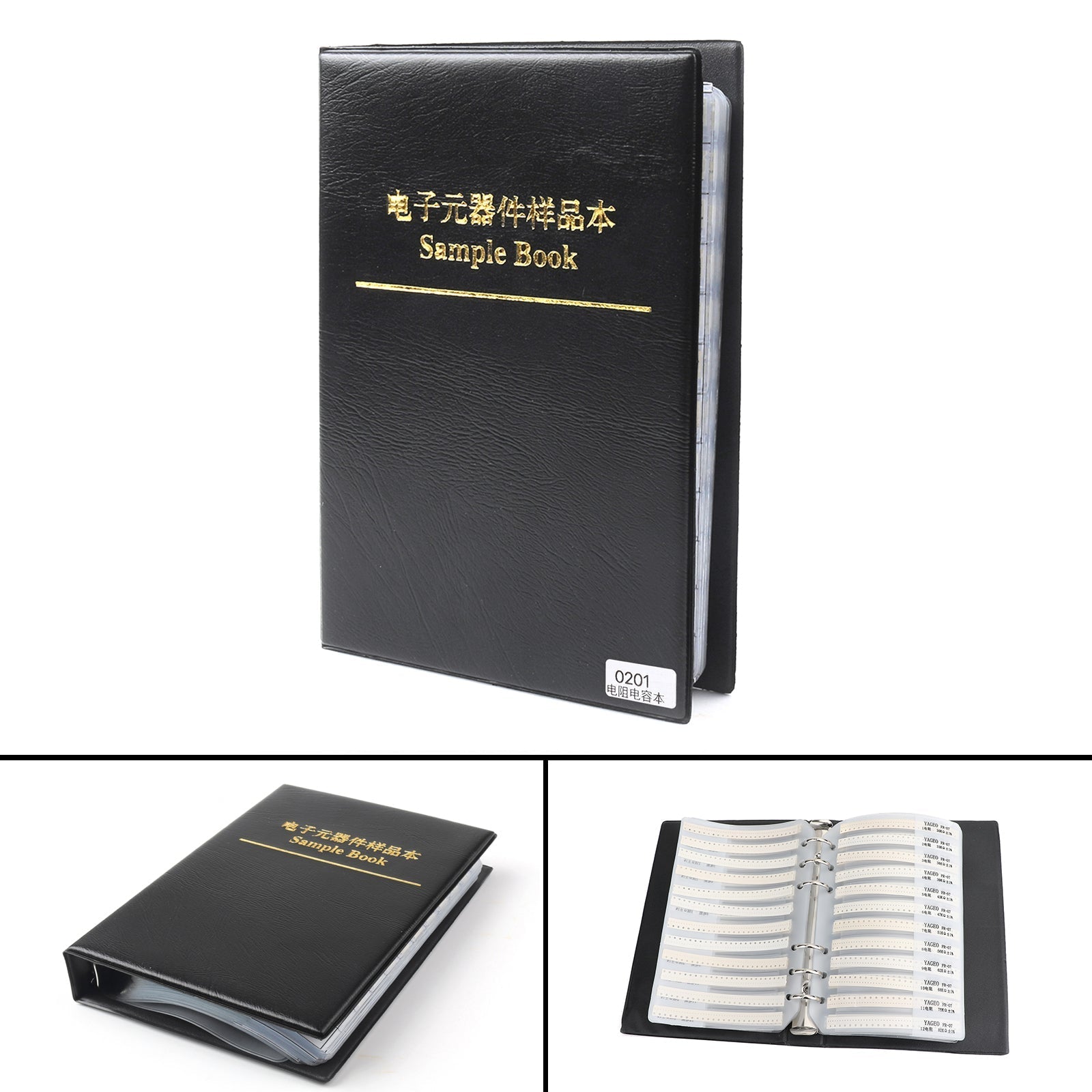 0201 0402 0603 0805 1206 170-Value 1% SMD Resistor and Capacitor Sample Assortment Book