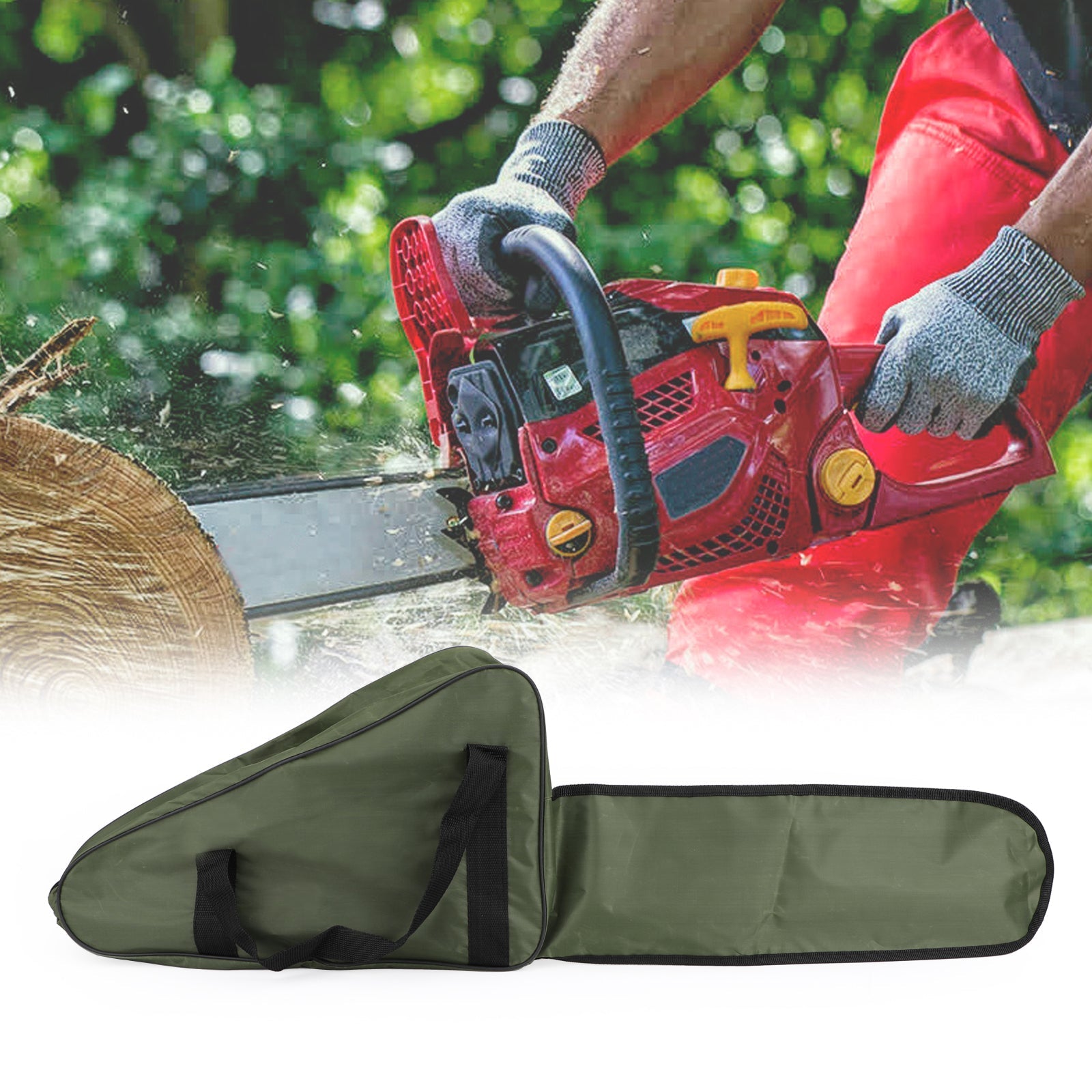 20 Inch Portable Chainsaw Holdall Bag Green Transport Case