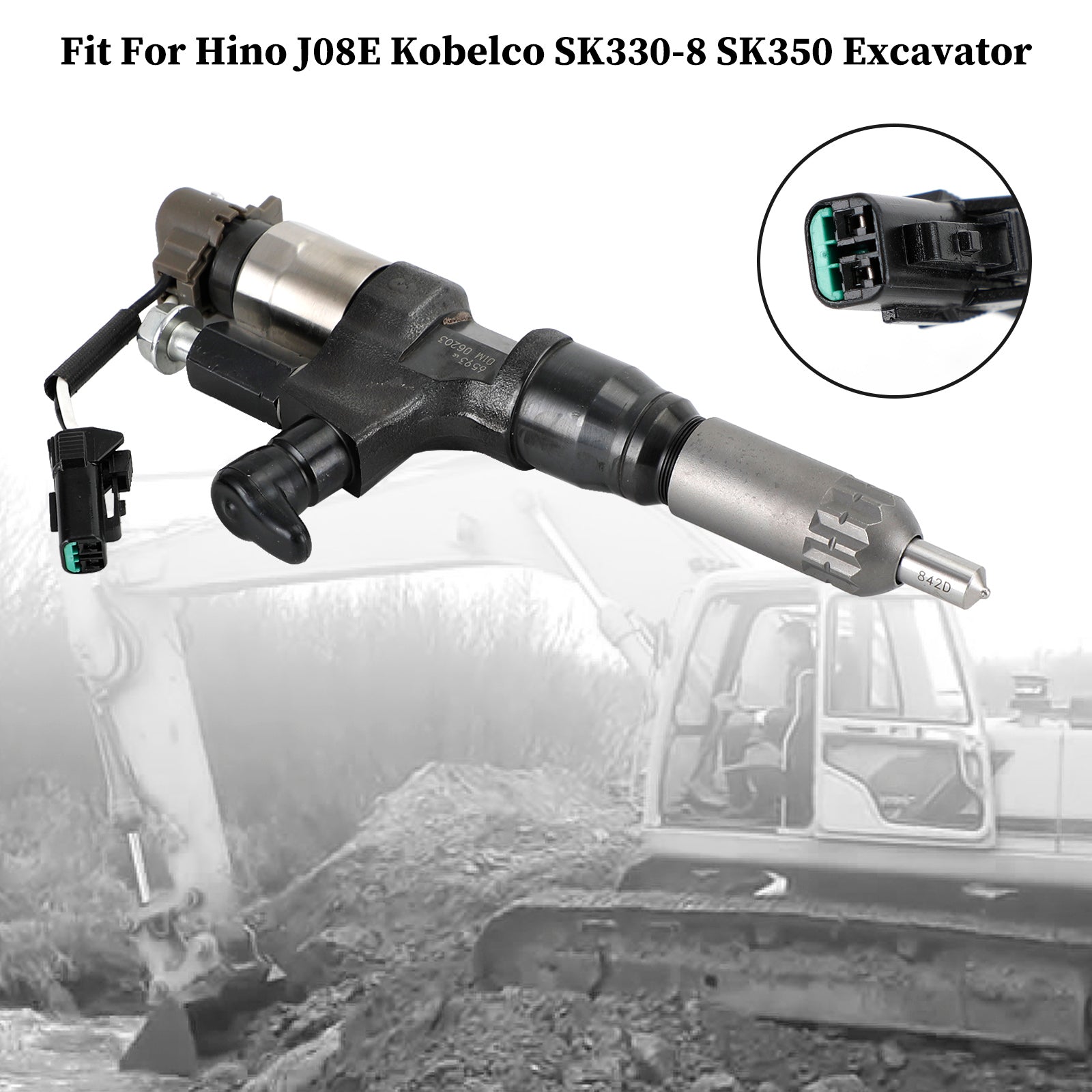 095000-6593 Diesel Fuel Injector for Hino J08E Kobelco 3.8 4.7 1984-2018 Single Unit