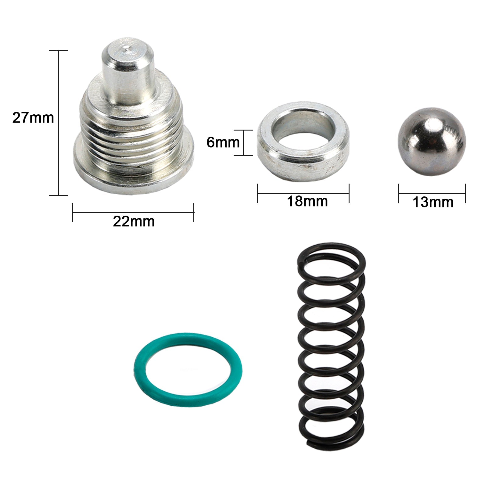 Ford 7.3L Diesel Engine Oil Pump Relief Valve Spring Plug and Seals Kit for F-Series Super Duty and E-Series 1994-2003