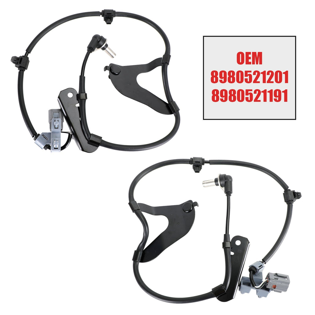 Front Axle ABS Speed Sensors Pair for Isuzu D-Max 2.5 Twin Turbo 2012-2019 Generic