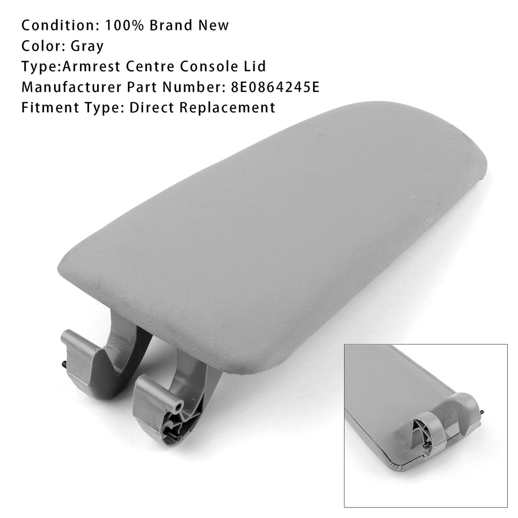 Audi A4 B6 B7 2001-2008 Gray Leather Centre Console Armrest Lid 8E0864245E