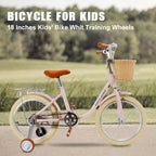 18 Inch Children's Bike for Boys and Girls Ages 7-9 with Front Basket