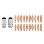 Miller Spoolmate 100/185/3035 Spool Gun Consumables: 20 Contact Tips + 2 Nozzles 186405