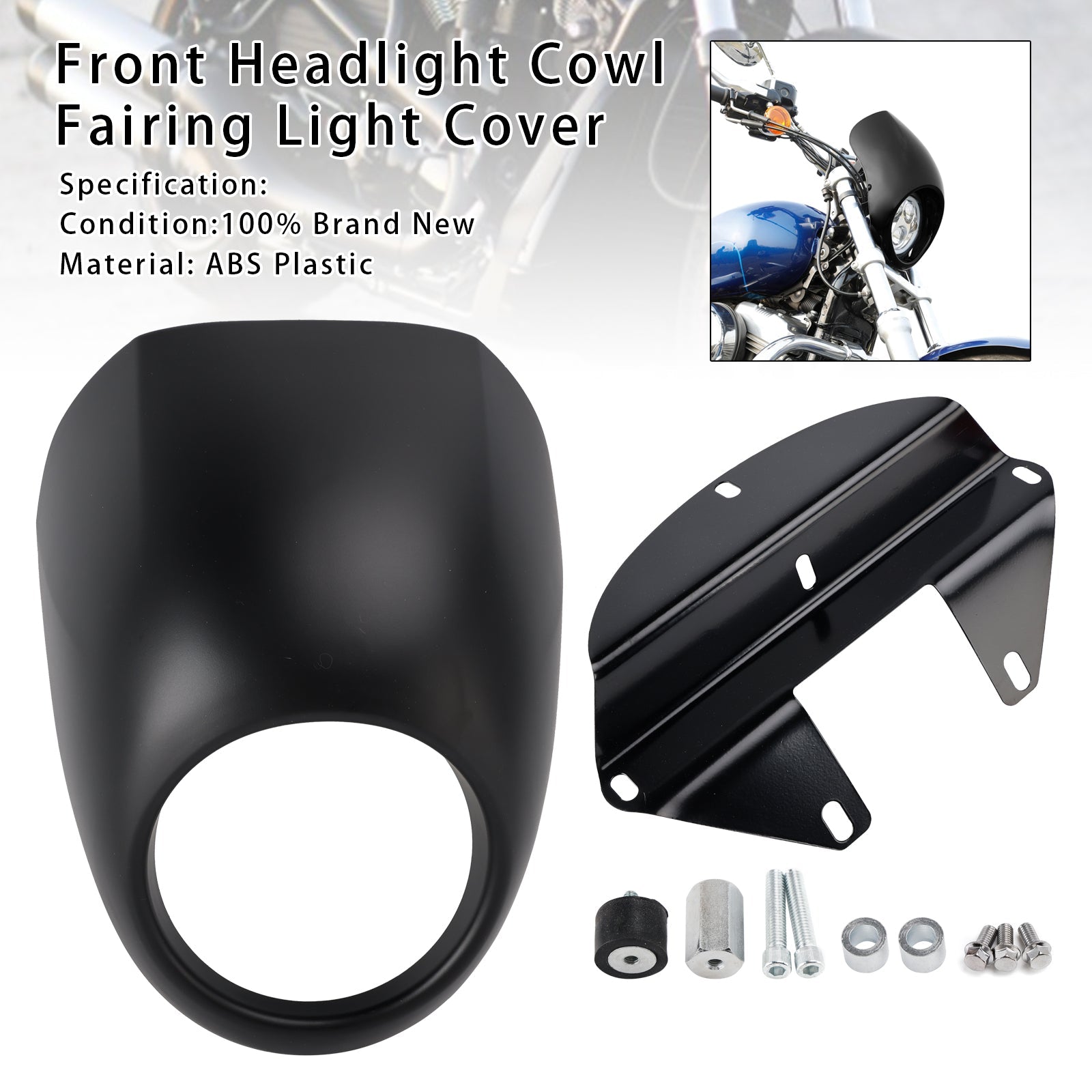 1973 and Later Sportster FX Dyna XL 883 1200 Headlight Fairing Cover Light Shield