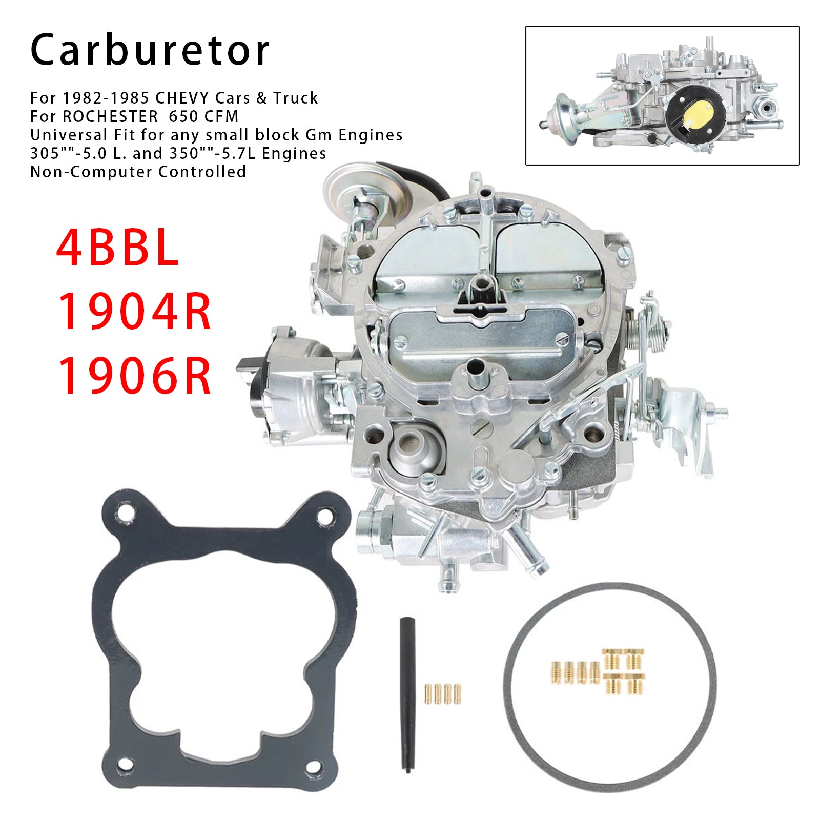1982 1983 1984 1985 Chevy 4 Barrel Carb 1904R 1906R Automotive Carburetor