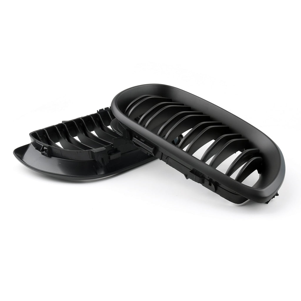 2002-2005 E46 BMW 3 Series 4-Door Matte Black Front Kidney Hood Grille Replacement