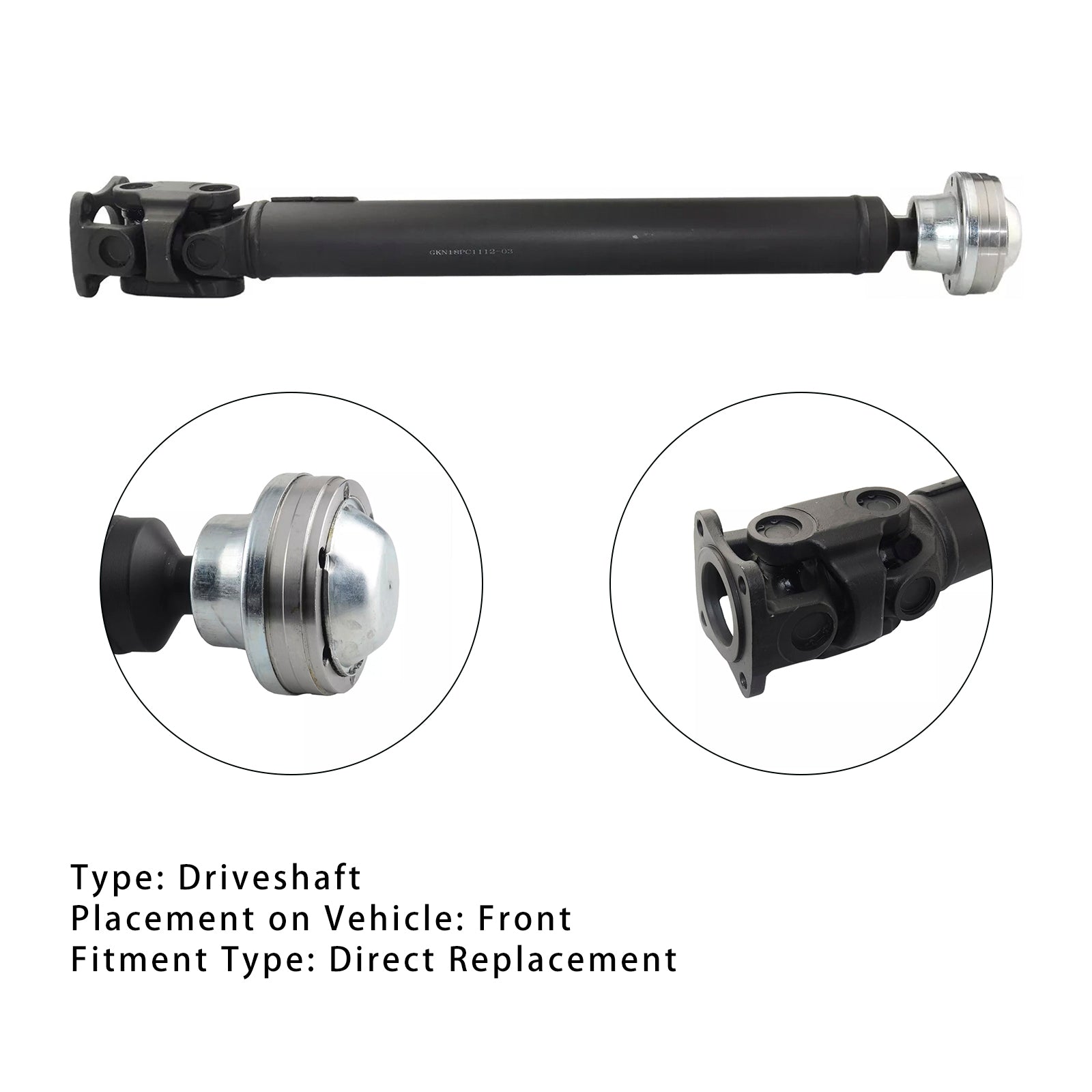 Front Propshaft Drive Shaft for 2001-2005 Mercedes-Benz ML 400 CDi W163 M-Klasse 1634100301