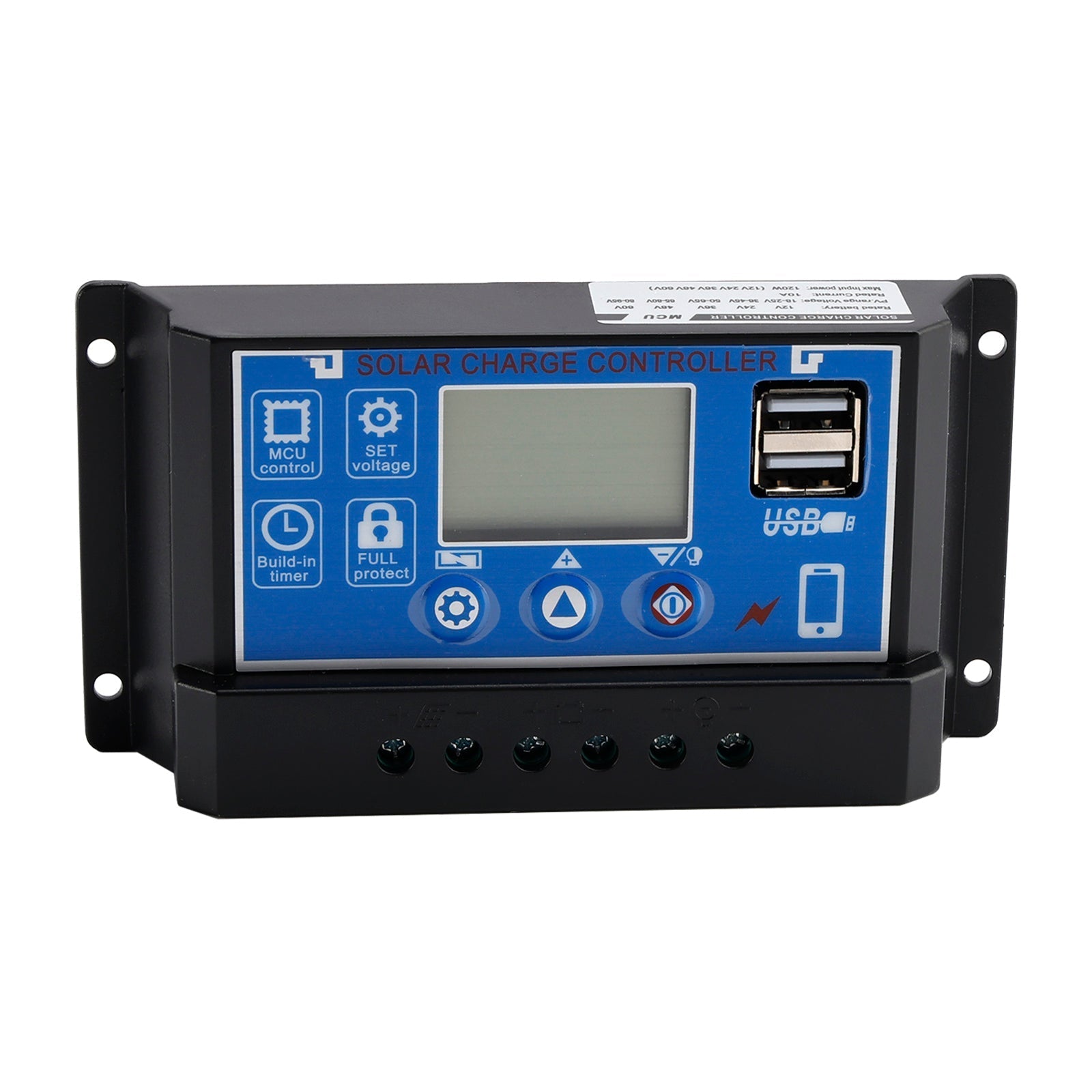 0V Start PWM Solar Charge Controller 12V to 60V Display Current Street Light Control