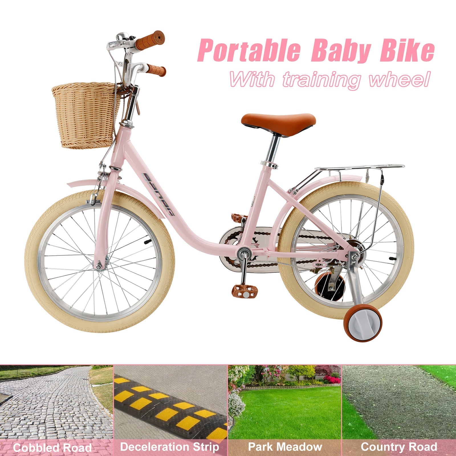 18" Child's Bicycle for 7-9 Year Old Kids Boys Girls Featuring Basket