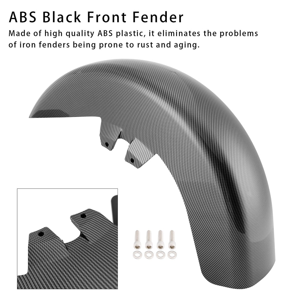 Black Front Fender ABS Compatible with 1989-2013 Harley-Davidson Road King Street Glide Touring