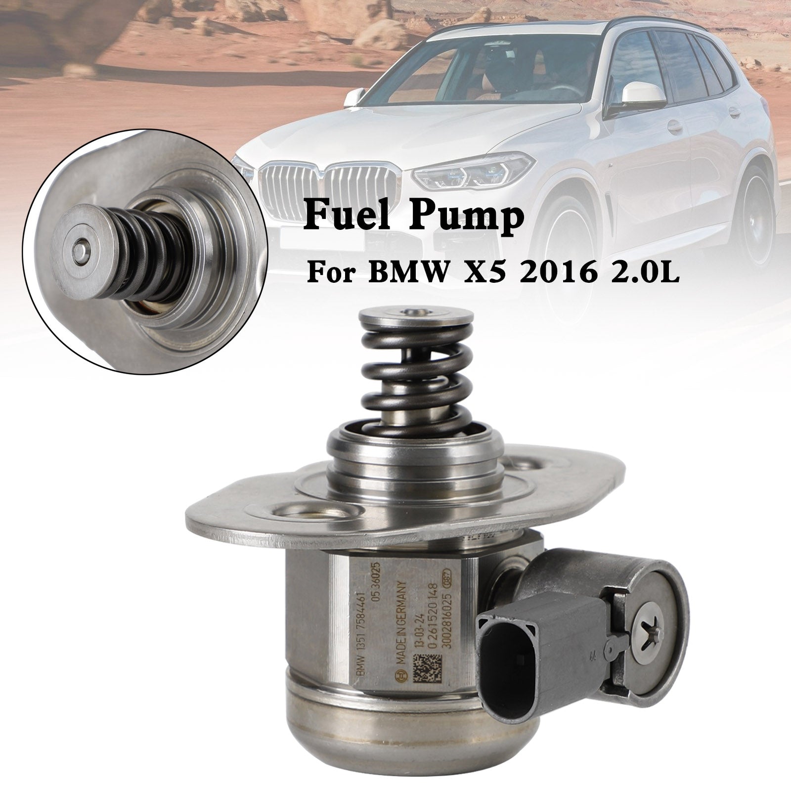 High Pressure Fuel Pump for BMW 328i 528i 2012 2013 2014 2015 2.0L L4 Engine 13517584461