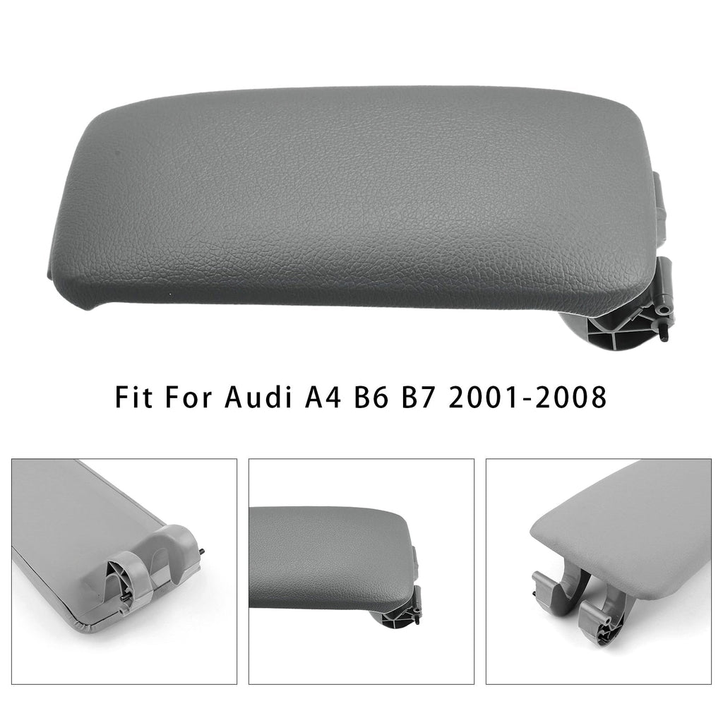 2001-2008 Audi A4 B6 B7 Gray Leather Center Console Armrest Cover 8E0864245E