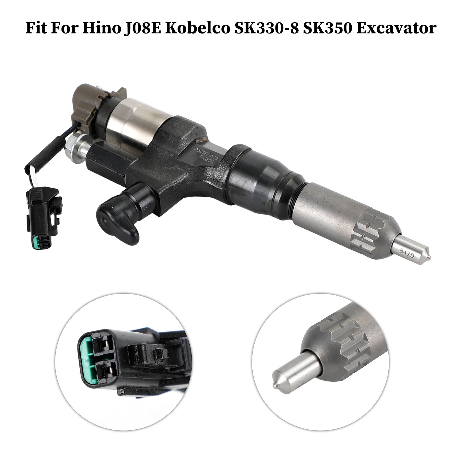095000-6593 Diesel Fuel Injector for Hino J08E Kobelco 3.8 4.7 1984-2018 Single Unit