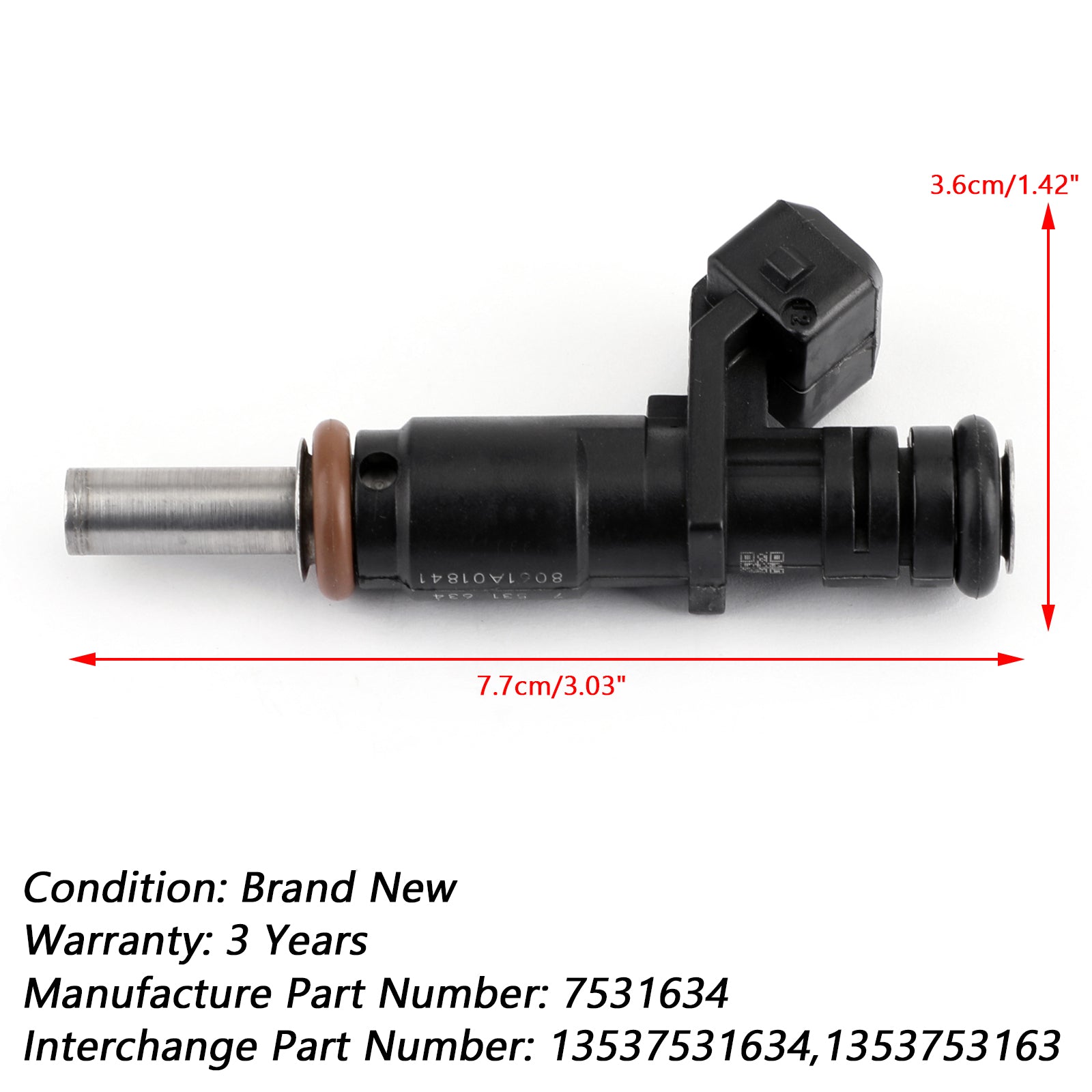 Fuel Injector for BMW 128i 328i X3 X5 Z4 525i 2.0 2.5 3.0L Engine 7531634