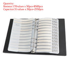 0201 0402 0603 0805 1206 170-Value 1% SMD Resistor and Capacitor Sample Assortment Book