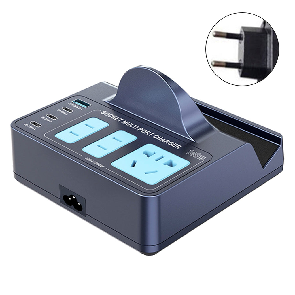 140W Fast Charging Smart Socket with Wireless PD100W Technology Notebook and Smartphone Charger EU Plug