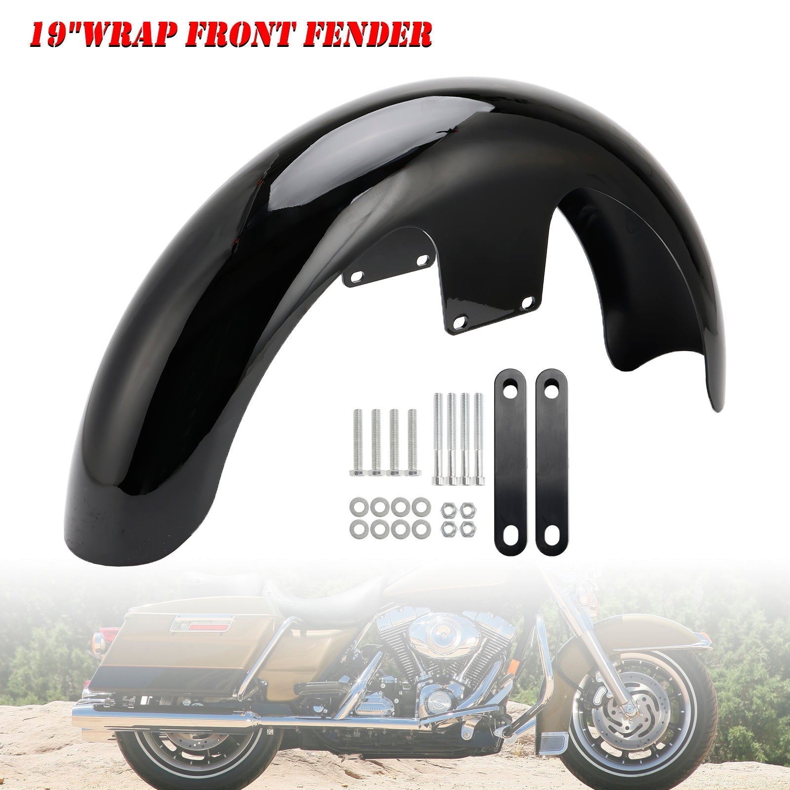 19-Inch ABS Front Fender Wrap For Harley Touring Electra Street Road Glide FLHT FLHR Baggers