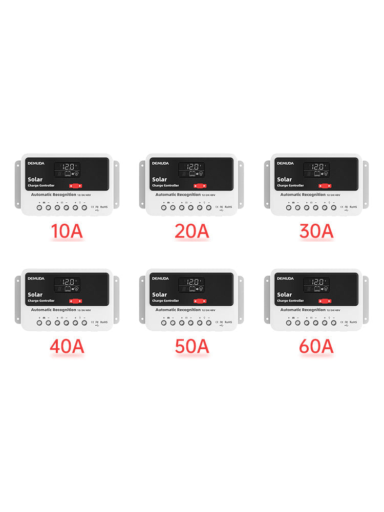 10A-60A PWM Solar Charge Controller 12V 24V 48V Automatic Iron Phosphate
