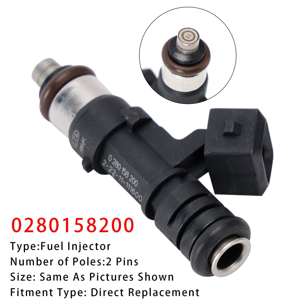 Fuel Injector 0280158200 For Ford Focus Fiesta Fusion Mondeo C-Max B-Max Puma Single Unit