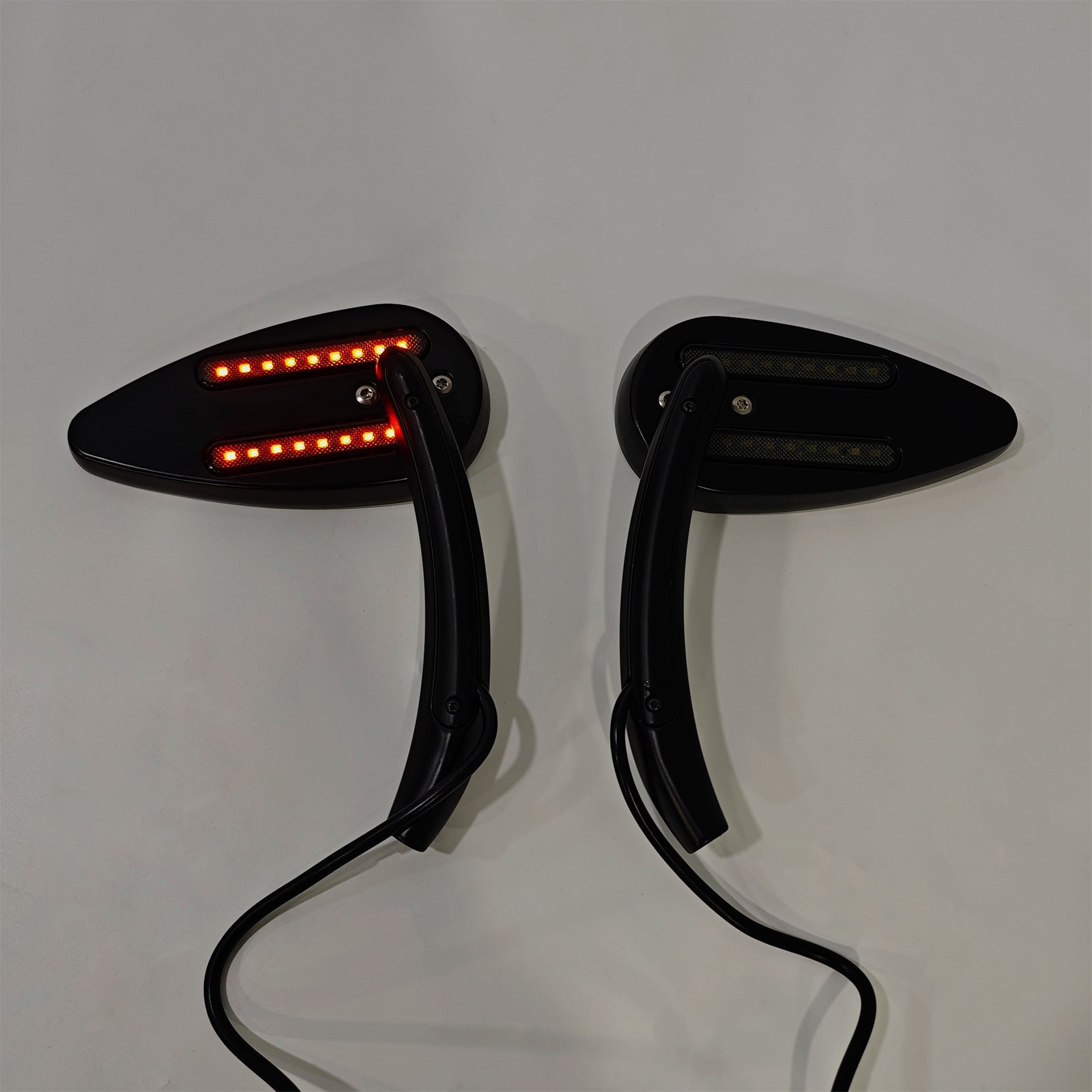 Black LED Turn Signal Mirrors with Custom Dynamics Technology for 1990-2021 Sportster 883 1200