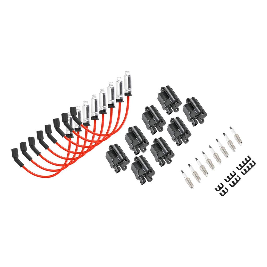 2001-2007 Mercruiser Complete 8 Pack Square Coil Ignition System with Integrated Spark Plug Wires